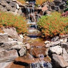 Water Feature with Retainer Wall